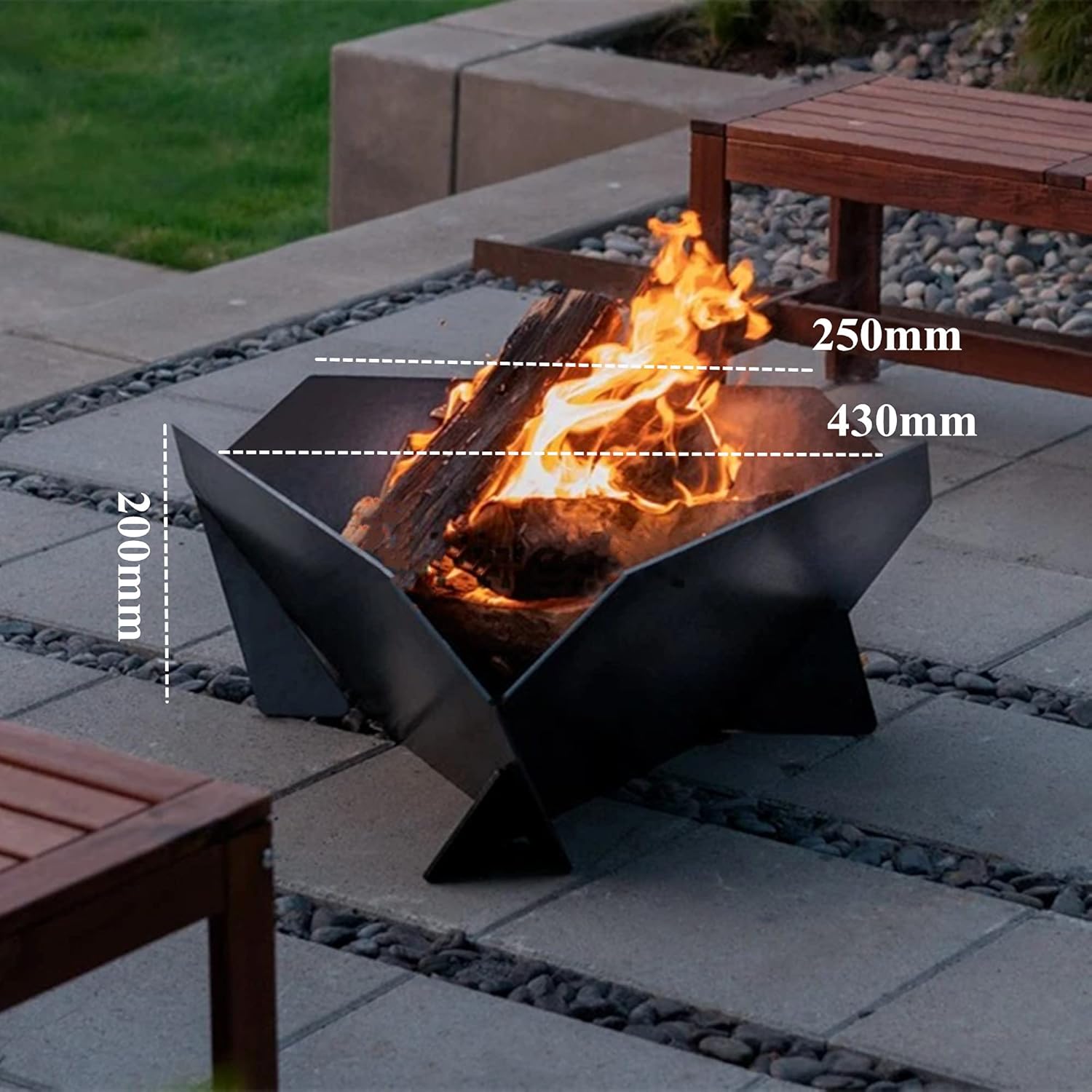 Fire Pits Outdoor Wood Burning Firepit Fire Pit - Large Round Wood Burning Backyard & Patio Firepit Bowl