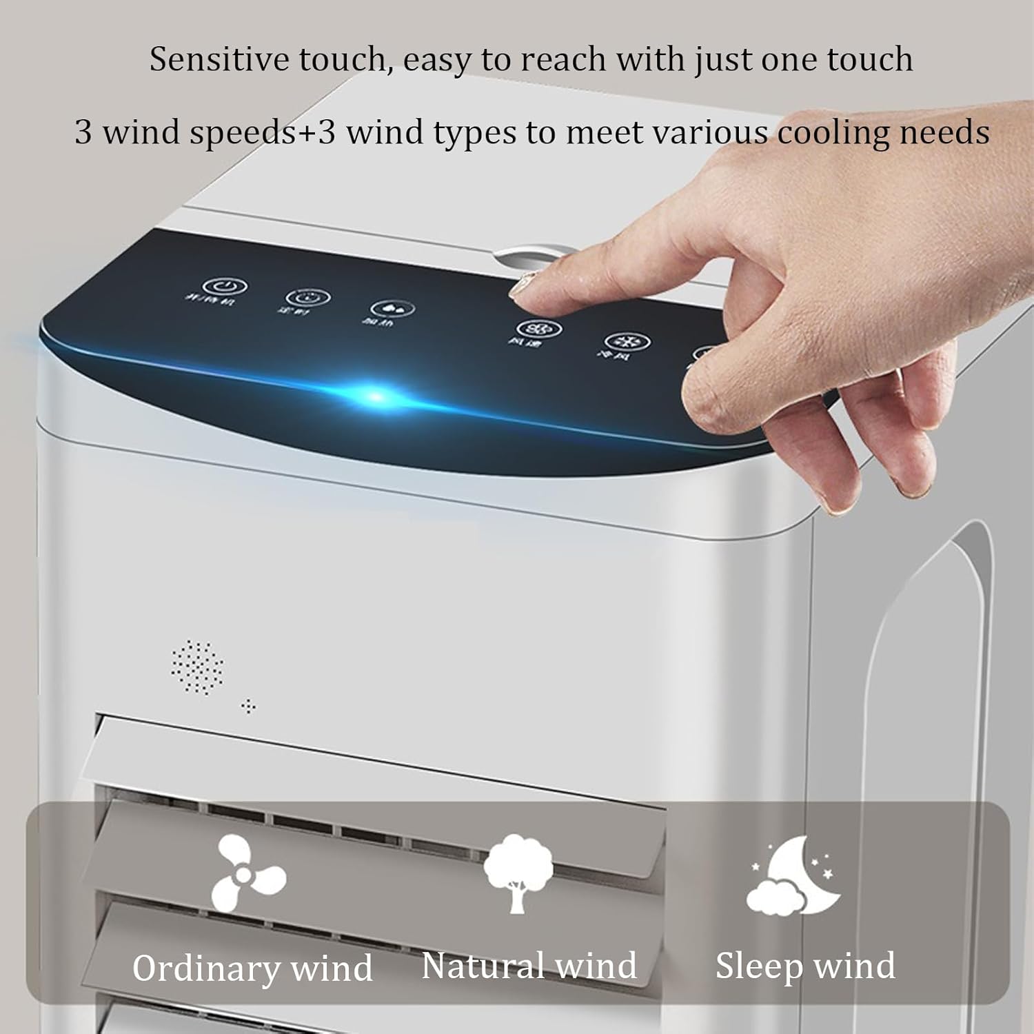 Household Portable Air Conditioner,1-12 Hour Timer Evaporative Air Cooler,Three Adjustable Wind Speeds,refrigeration Small Air Cooler,for Living Rooms, Resta(Color:Remote control single cooling)