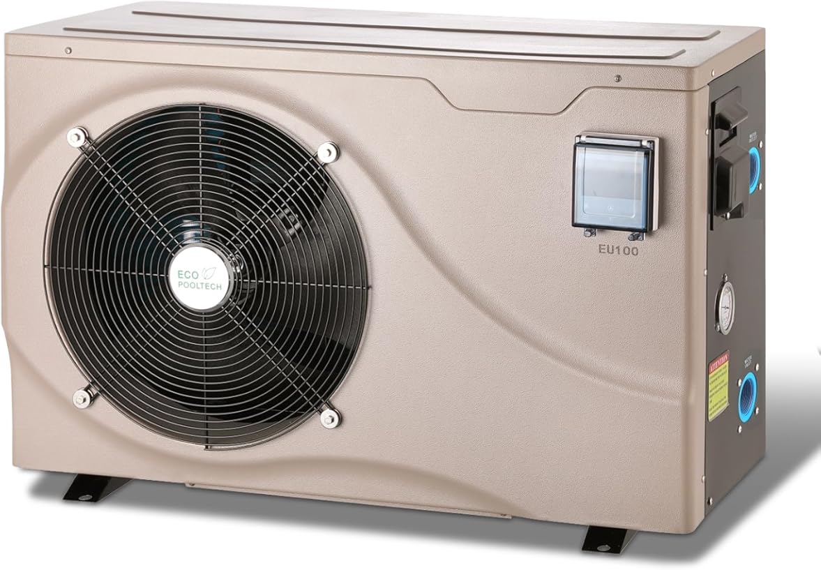 38000BTU Electric Swimming Pool Inverter Heat Pump, Up to 10000Gallons Pool Heater for Above Ground Inground Pool, Smart Control No Timer Need, Heating and Cooling Pool Heater 208-220V