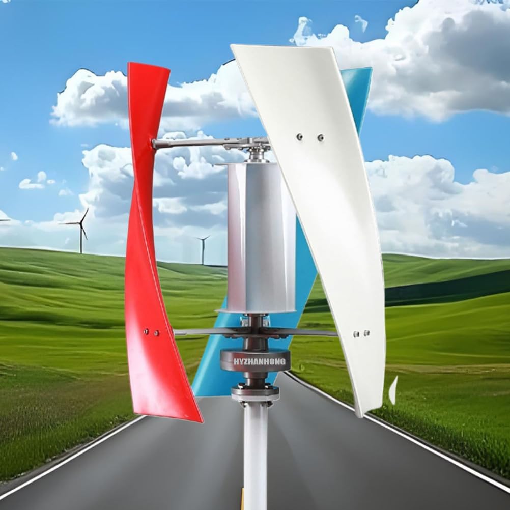 4000W High Power New Energy Wind Generator 12V-220V Vertical Turbine Motor Household Windmill, with Mppt Controller Suitable for Family Business,12V,48V