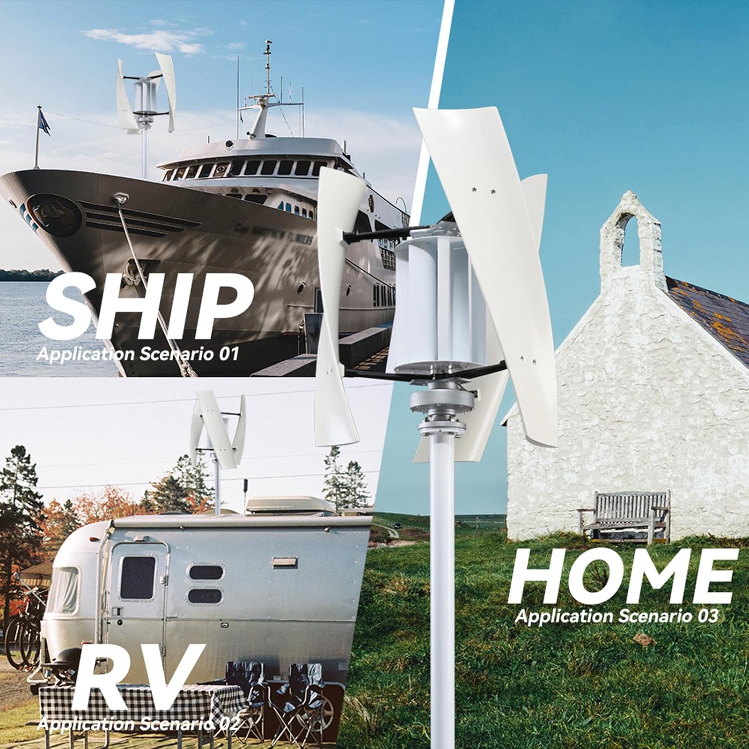 Wind Turbine Generator Kit 8000W 12/24/48/220V with 3 Blade,with Charge Controller,Wind Power Generator for Marine,RV,Home,Windmill Generator Suit for Hybrid Solar Wind 220V