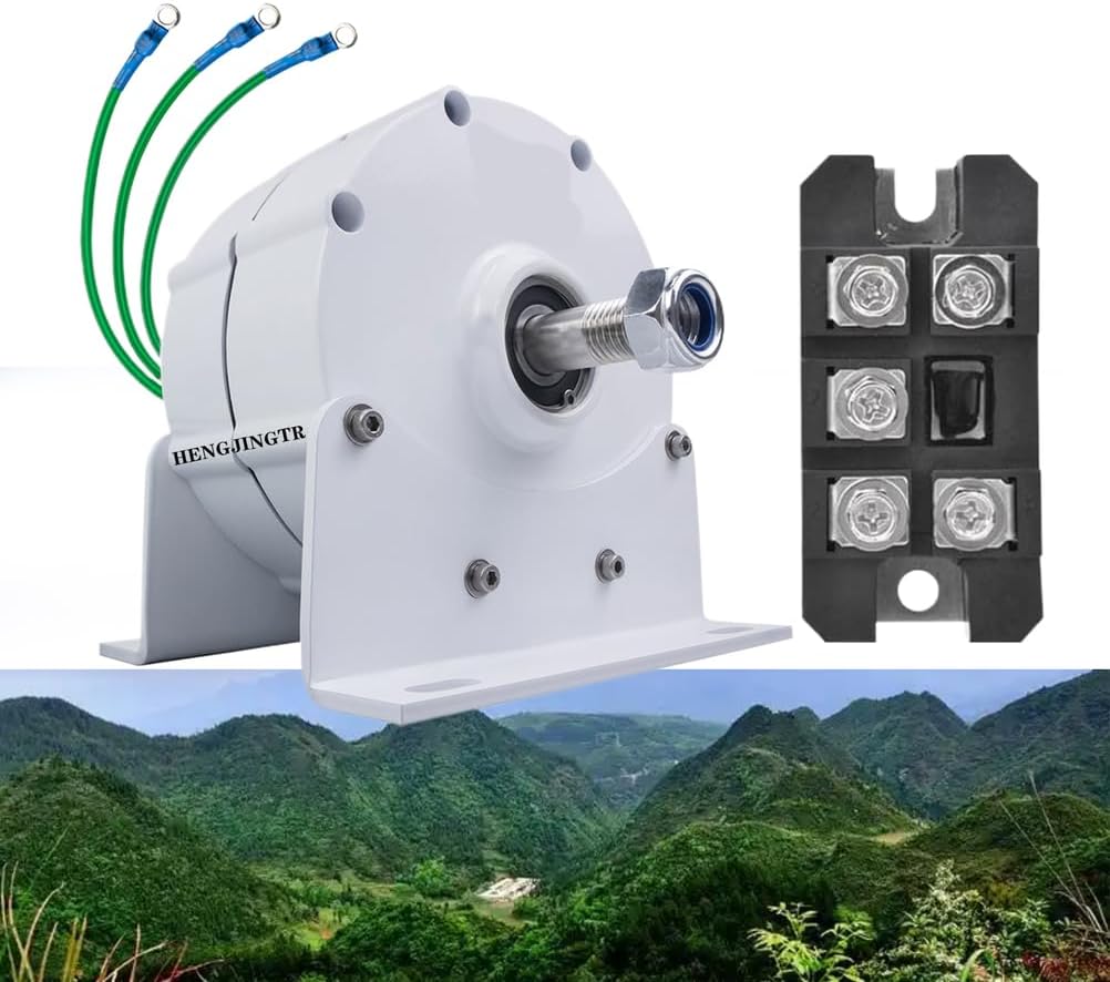 3000W Low RPM Stable Permanent Magnet Alternator AC 220V 12V 24V 48V 3 Phase Efficient Wind Power Generator Kit for Wind Water Turbine (with Base)﻿