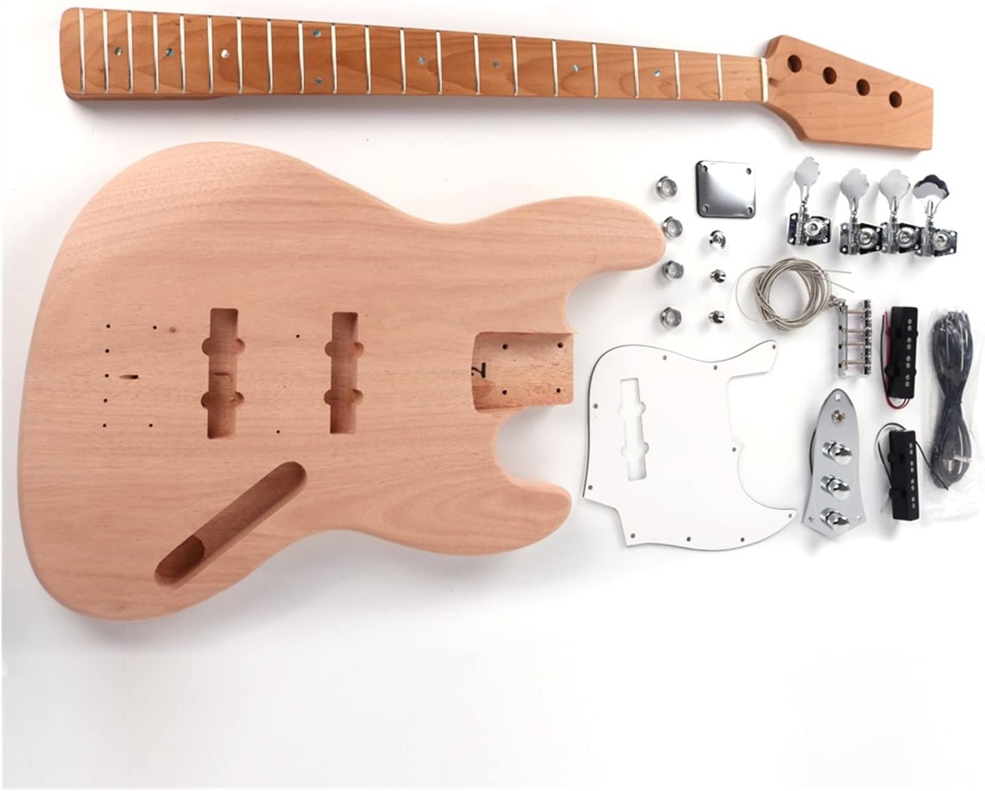 TSTS Unfinished Maple/Rosewood Fretboard Mahogany Body 20 Frets DIY Electric Guitar Kit Unfinished Electric Guitar Kit (Color : Maple)