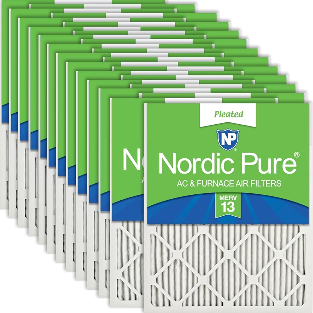 Nordic Pure 10x20x1 (Actual Size: 9 1/2 x 19 1/2 x 3/4) Pleated MERV 13 Air Filters 24 Pack