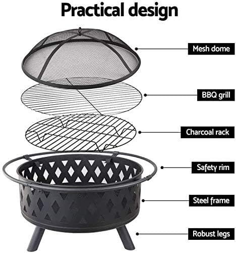 Fire Pits Outdoor Wood Burning Wood Burning Fire Pitrd with Cooking Grill