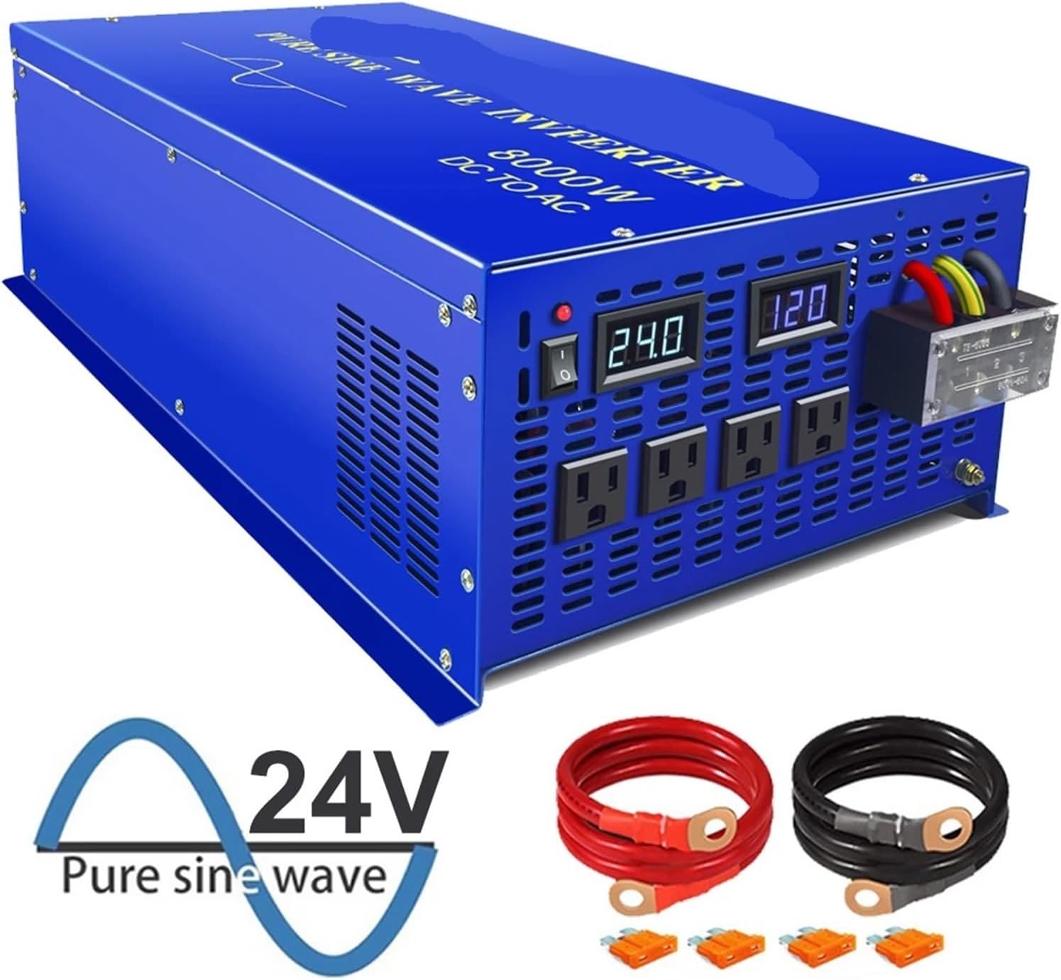 Off Grid Pure Sine Wave Inverter Power 8000W 24V 220V Solar Panel Inverter Voltage Converter 12V/48V/72V DC to 120V/230V/240V AC(110V,110V)