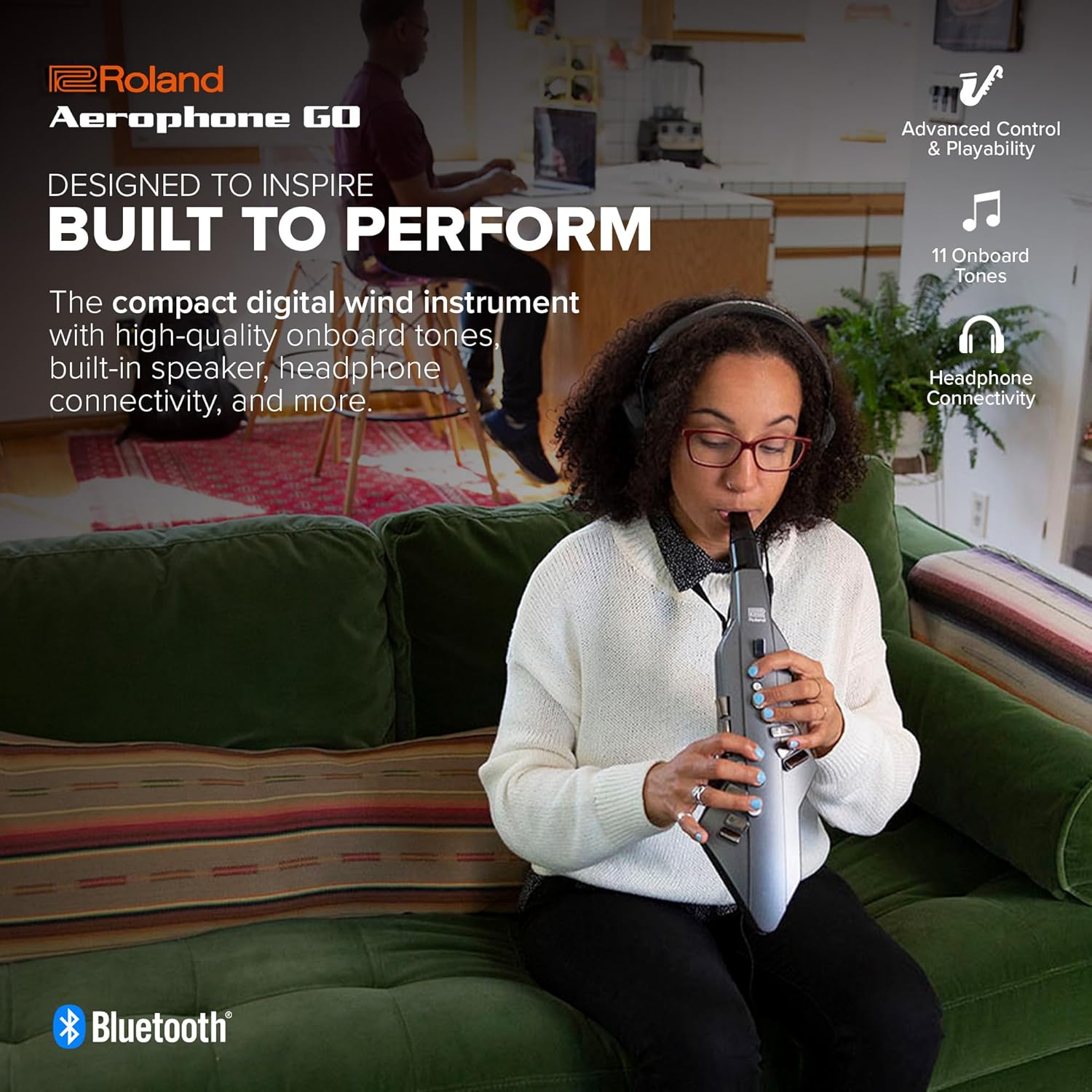 Roland AE-05 Aerophone GO | Compact Digital Wind Instrument | Advanced Control & Playability | 11 High-Quality Onboard Tones | Built-in Speaker | Headphone Connectivity | Bluetooth Enabled