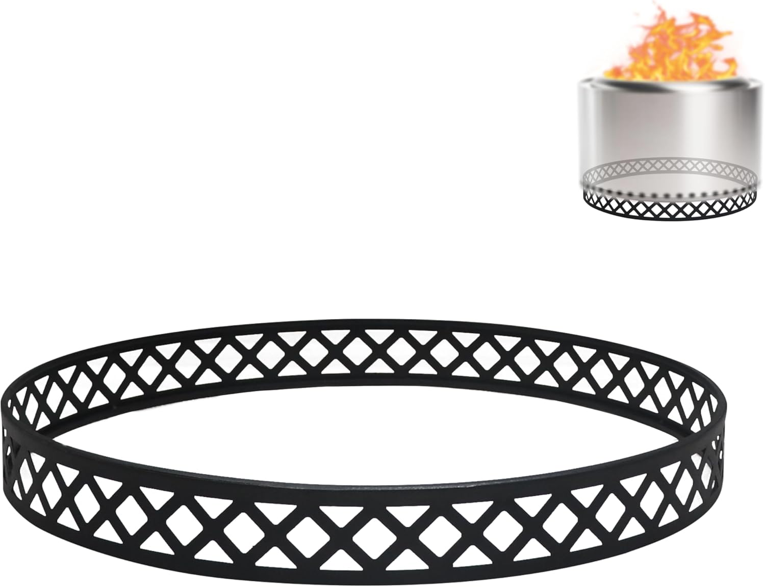 FEBTECH - 23 Inch Carbon Steel Firepit Stand - Compatible with Solo Stove Yukon and Other 27 Inch Fire Pit -Heat Resistant Portable Smokeless Firepit Accessories to Protect Firepit Surface