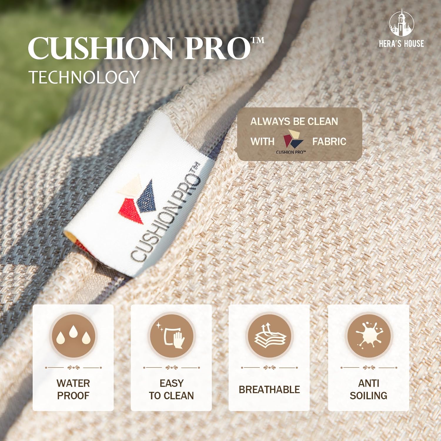 HERA'S HOUSE 4 Pieces Patio Furniture Set with Fire Pit Table, 2 x Rocking Chair, 3-Seat Sofa with 46