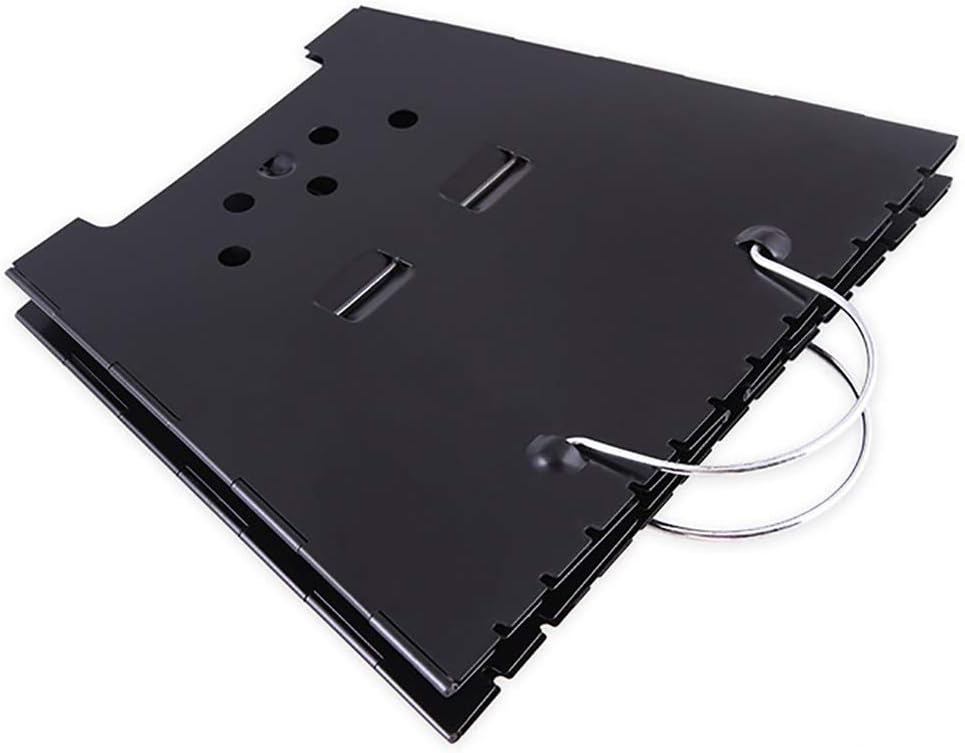 Outdoor Patio Fire Pit Heater Household Charcoal Burning Stove Portable Folding Brazier Black Bonfire Stove W/Stainless Steel Vertical BBQ Grill Mesh