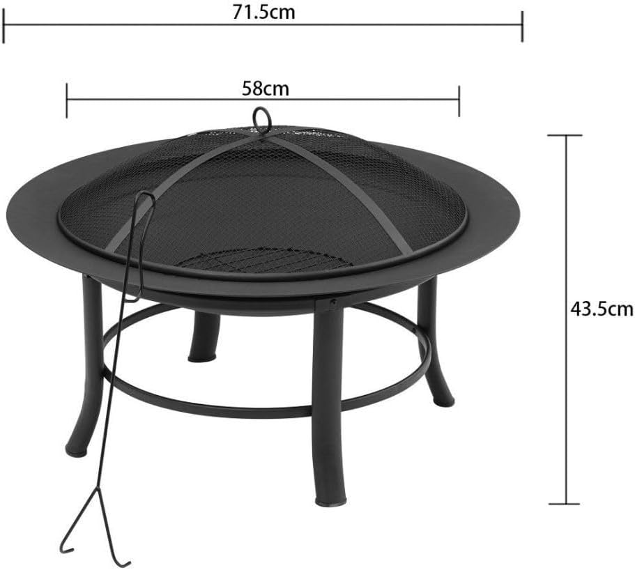 Outdoor Fireplaces Camping Fire Pit Bonfire Stove Activity Wood Basket Black Garden Decoration Heating Furnace with Baking Net Fire Pits