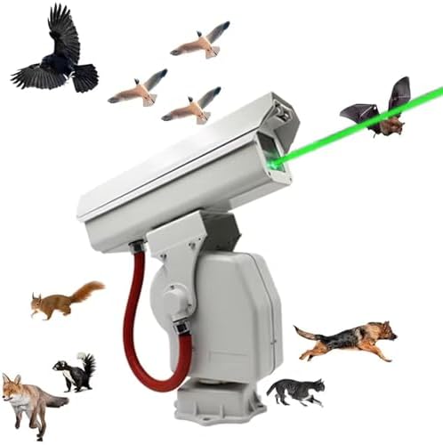 Automatic Bird Chaser Laser Deterrent - 360° Waterproof Repellent with App Control, 300㎡ Coverage - Effective Pigeon, Starling, Sparrow Deterrent for Gardens and Patios