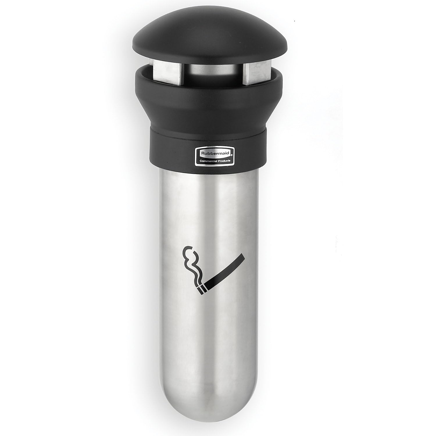 Rubbermaid Commercial Products Infinity Wall-Mount Smoker's Management Station, 3/5 Gallon, Silver, Weather Resistant Cigarette Butt Receptacle/Disposable, Outdoor Ashtray For Restaurant/Office/Mall