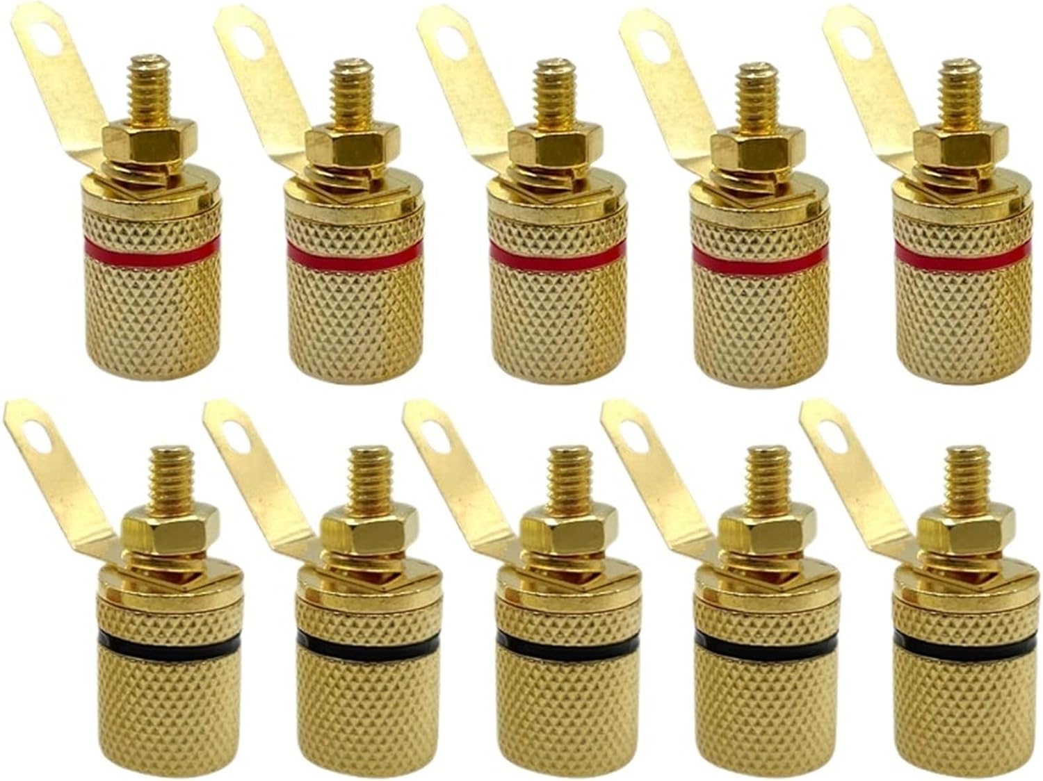 40Pcs Gold Plated Amplifier Speaker Terminal Binding Post Banana Socket Connector Suitable for 4mm Banana Plugs(40 Black)