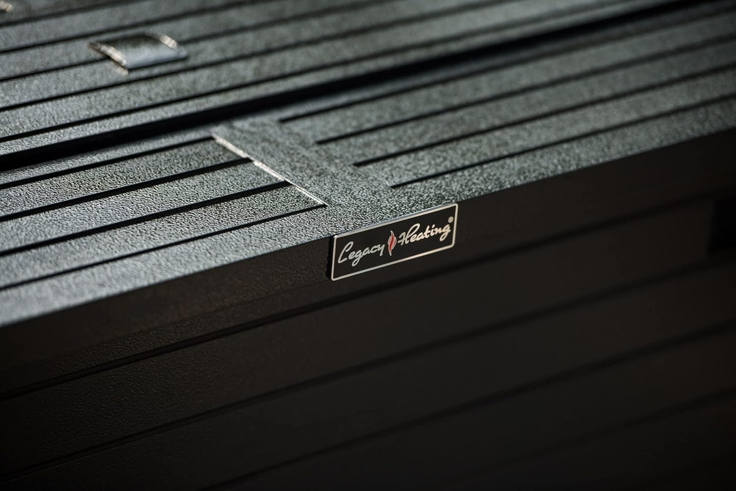 57in Hammered Black Outdoor Propane Fire Pit Table – 50,000 Btu Rectangular Fireplace with Lid, Fire Glass, Etl Certified for Backyard, Deck, Patio (1 Doors)