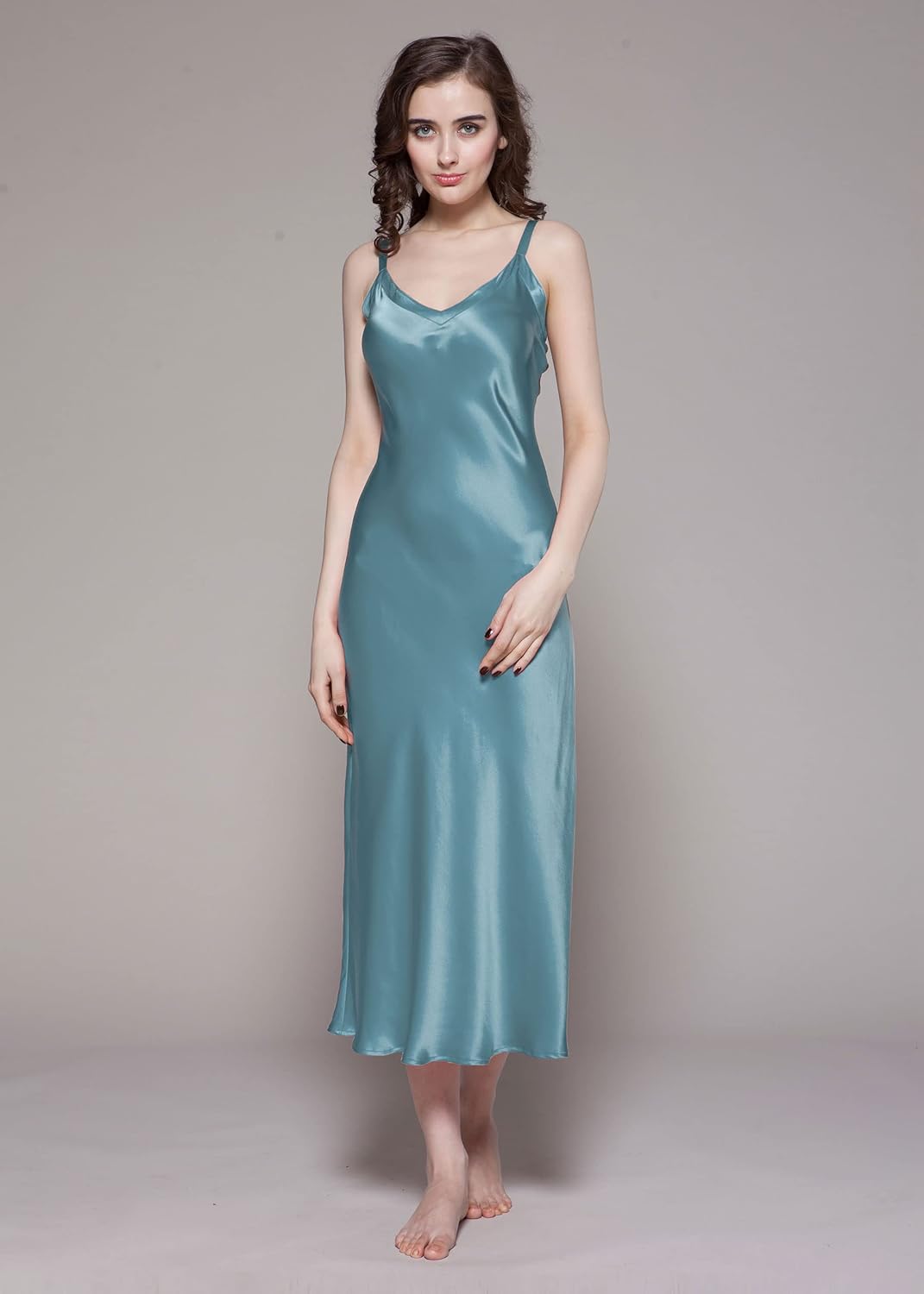 LilySilk Silk Nightgown for Women Mulberry Silk Maxi Fitted Dress Long Flowy for Spring Summer