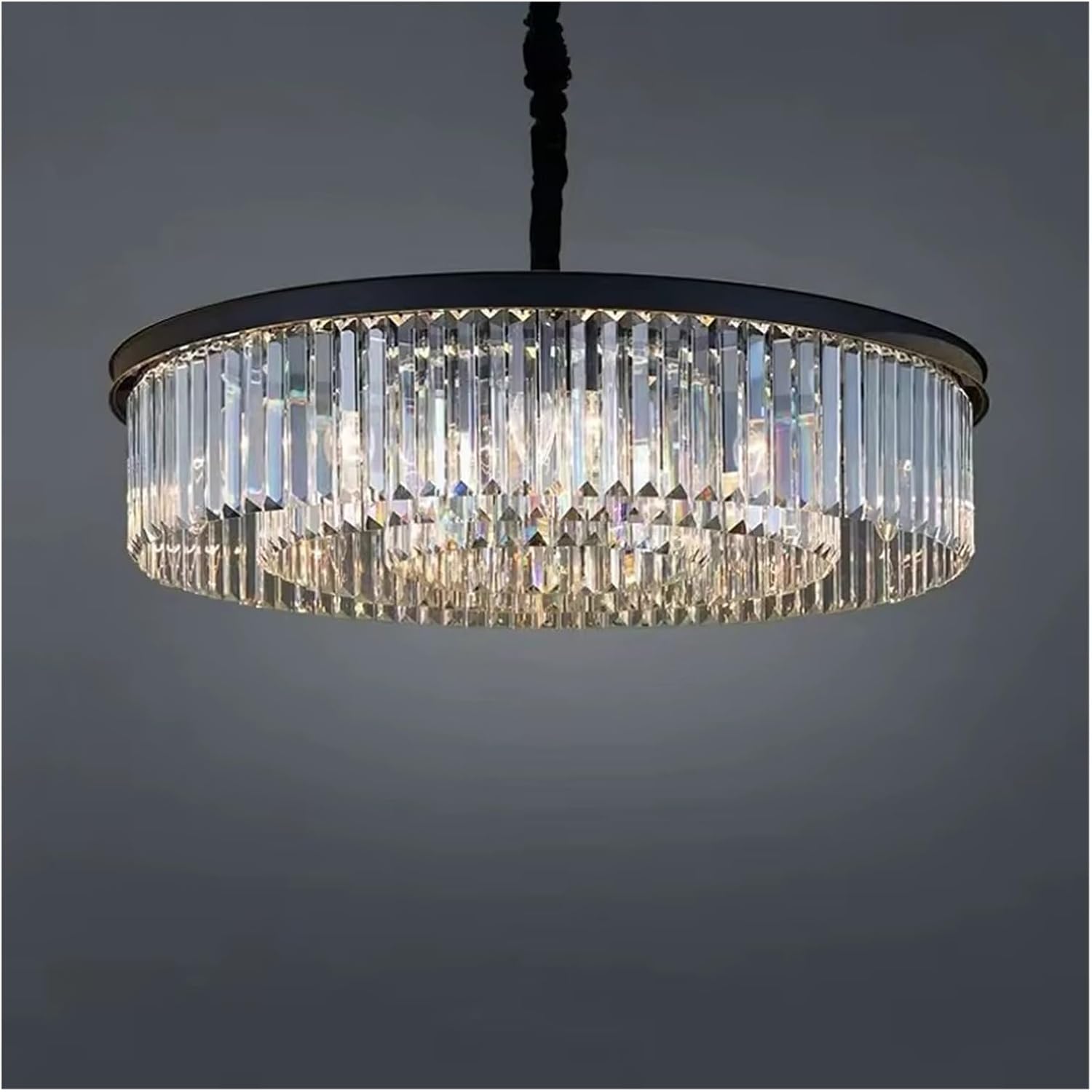 Retro Metal E14 Chandelier Led Luxury K9 Clear Crystal Chandelier Lighting Restaurant Bedroom Living Room Hanging Lamp,for Decoration