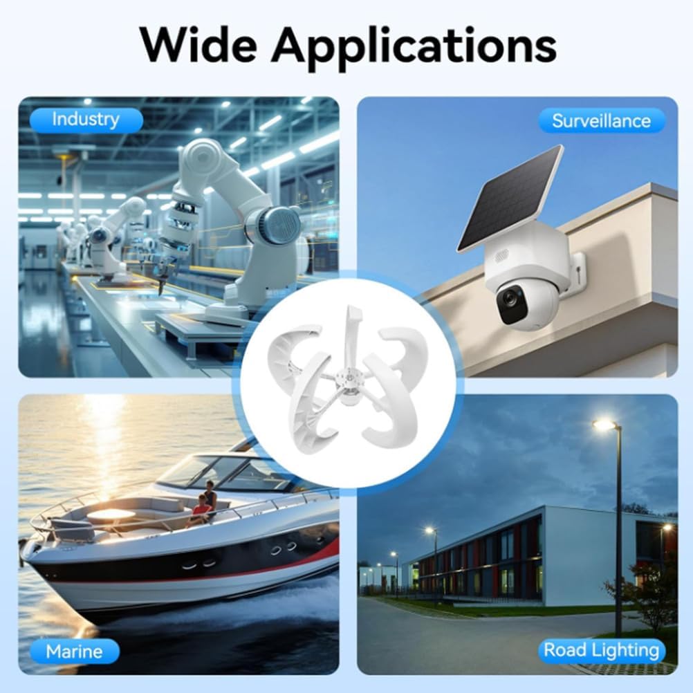 5 Blades 12V 24V 48V 220V Vertical Axis Generators 5000W Permanent Magnet Levitation Wind Power Turbine Generator with Controller for Terrace, RV, IP67 Waterproof,220V