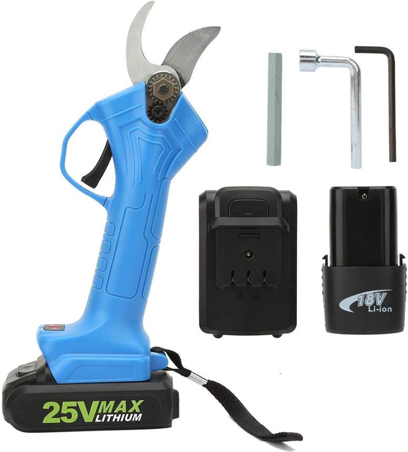 Professional Electric Pruning Shears 25V 100W Li-Ion Battery Cordless Secateur Branch, Cutter Tree Pruning Shears 110-220V Household Garden Tool Small Gift