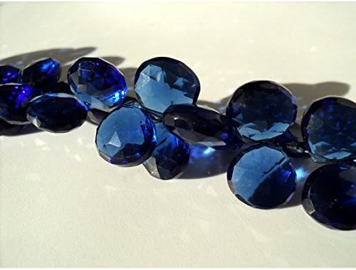 13 inch natural beads strand of 8x10mm faceted drop mystic quartz gemstone beads for DIY jewelry - necklace, bracelet, earring, ring.