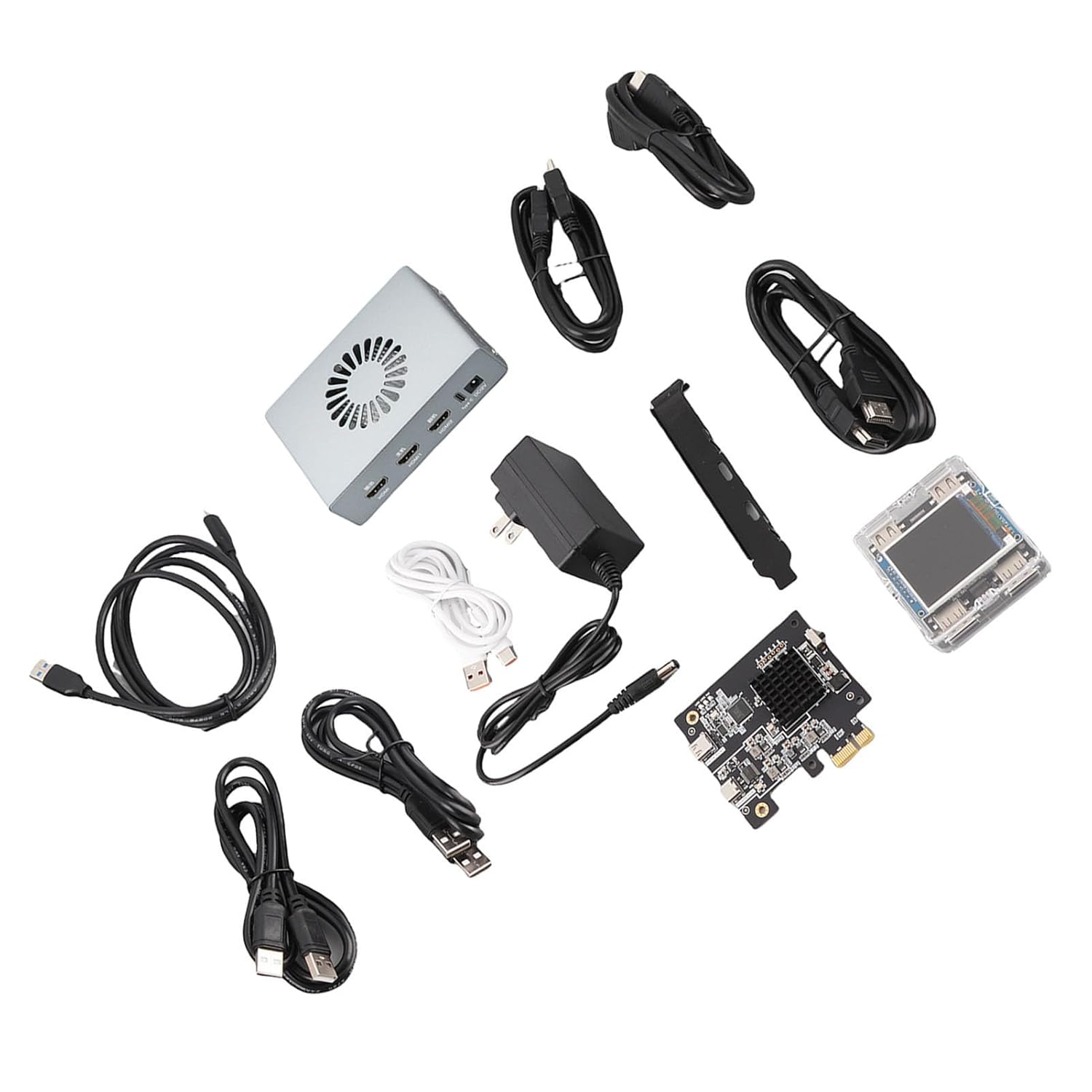 GOWENIC DMA Fuser Synthesizer, Lossless HD Multimedia Interface Synthesizer 3840x2160 Aluminum Alloy for Video Conferencing (US Plug)