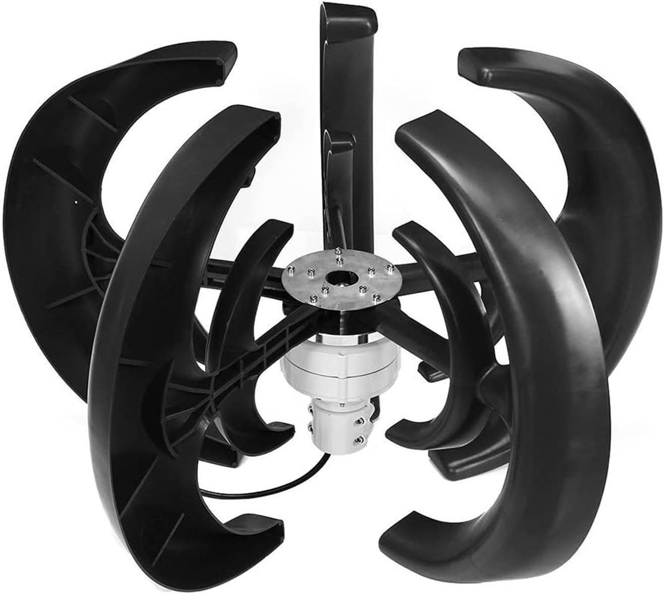 5 Blade 1000W 12V/24V/48V Wind Turbine, Vertical Axis Wind Turbine Low Wind Speed Starting Wind Turbines with MPPT Charge Controller, Three-Phase Permanent Magnet Generator (12, Volts)