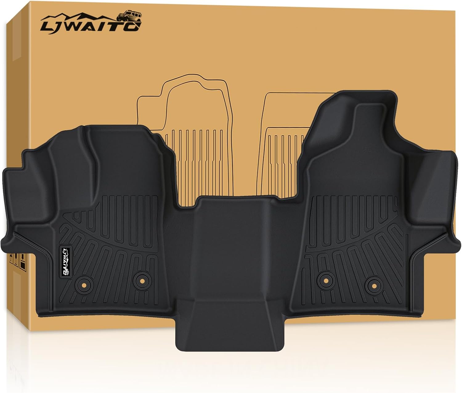 Floor Mats Fits 2022-2024 2025 Ford Transit Connect, TPE All Weather Protection Transit Front Row mat, Black Van Liners mat Accessories