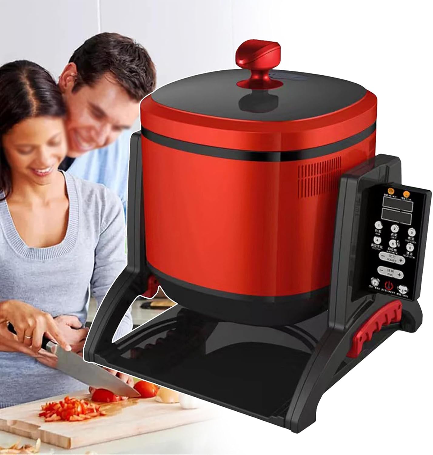 6L Automatic Cooking Machine, Lazy Stir Fry Machine with 7-Speed, 360° Rotatable Food Steamer Electric Multicooker for Fast Food Restaurants, Snack Shops, Dessert Shops, Hotels