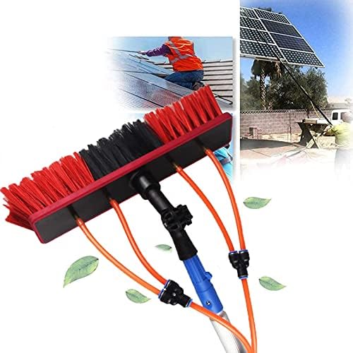 Glass Cleaning Brush Household Water Supply Telescopic Pole Kit Solar Panel Rotating Brush Solar Photovoltaic Panels，Conservatory Roof Lining Kit with Water/Hose Feed Pool Solar Pa