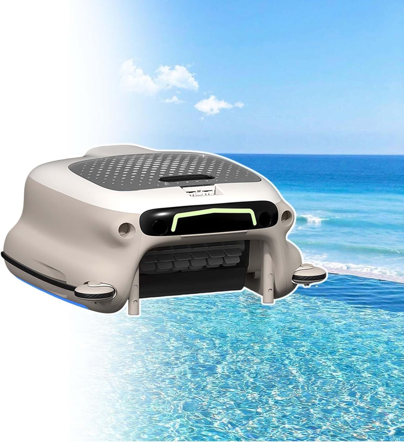 Automatic Pool Cleaner, 5-6H Runtime,Cordless Pool Cleaner Up to 2000 Sq.Ft, Smart Navigation,for Any Shape Pool Cleaning