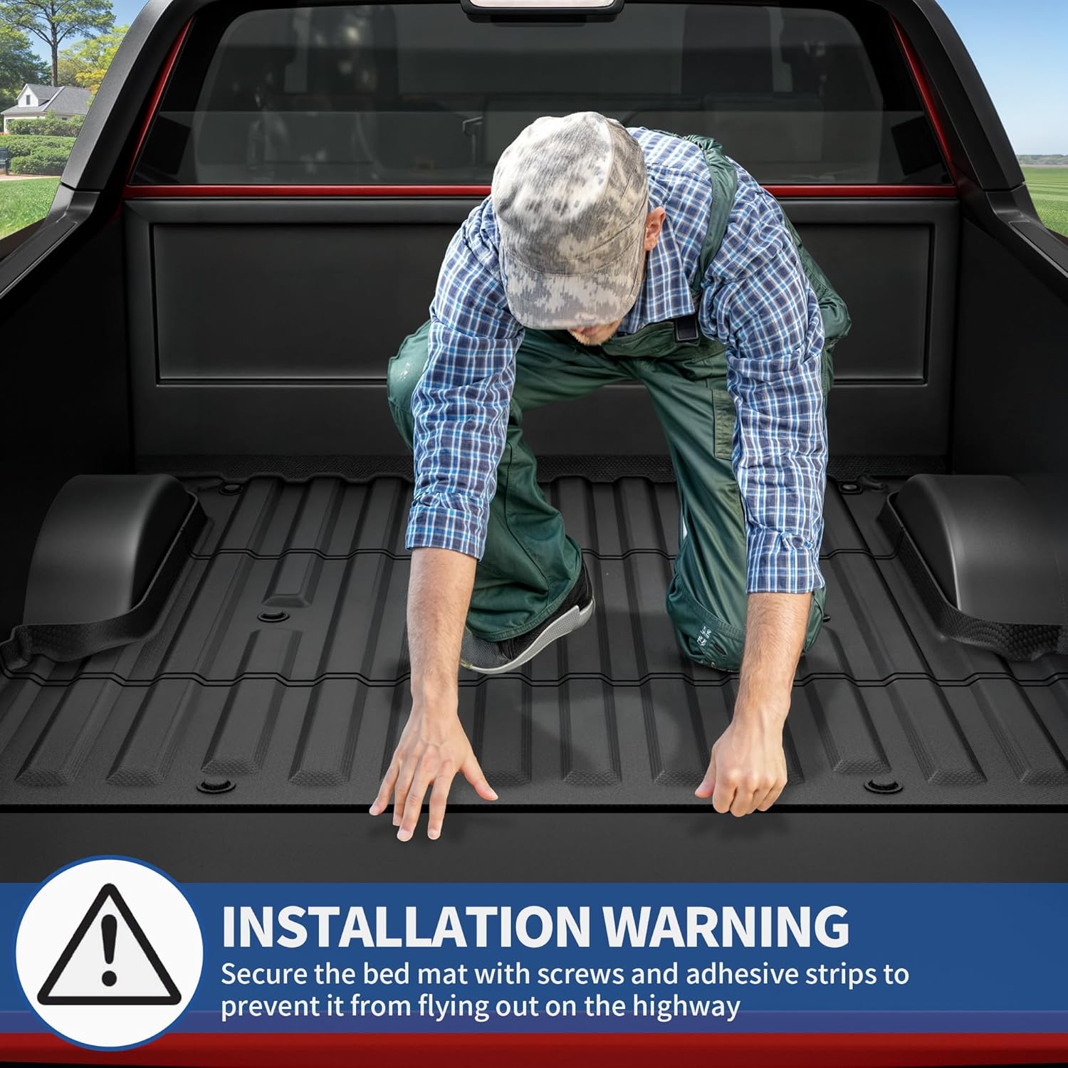 OEDRO Truck Bed Mat Fit for 2023-2026 Chevy Colorado/GMC Canyon 5FT, All Weather TPE Bed Liner Tailored Fit for Chevy Colorado 5FT Protection Accessories, Anti-Slip Pickup Car Cargo Trunk Liner