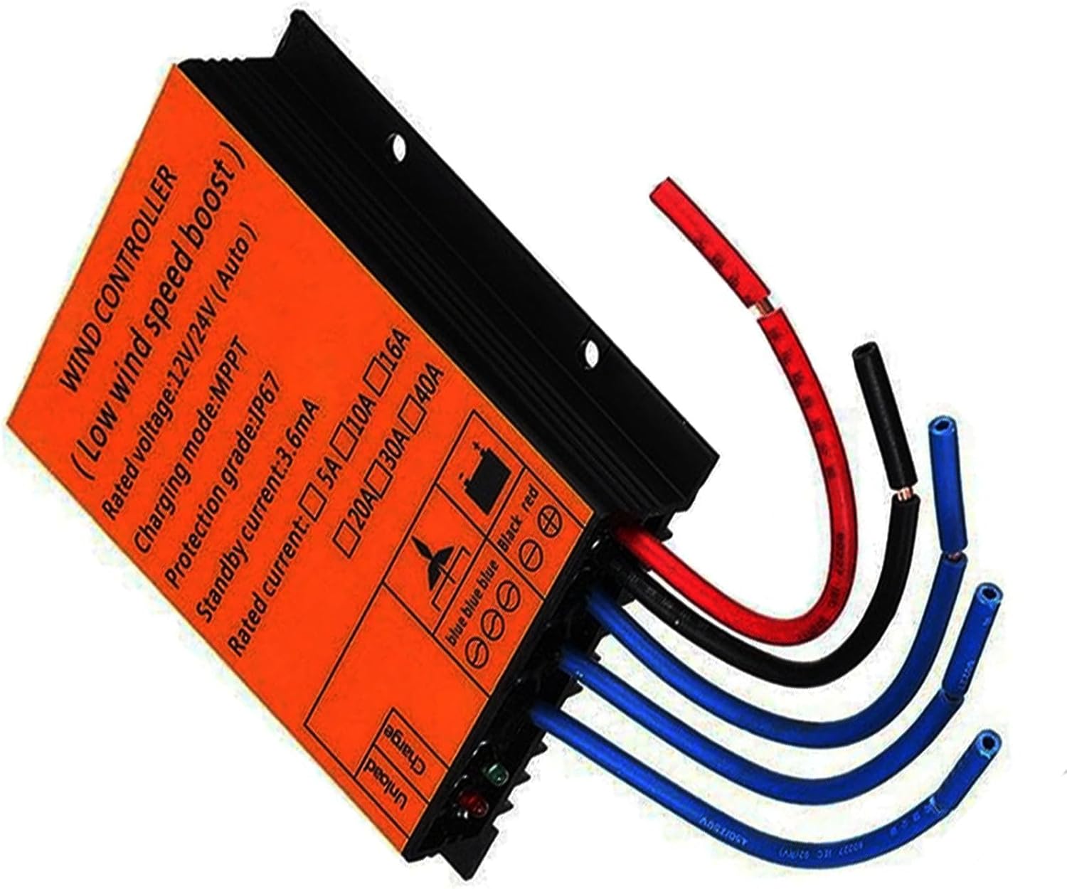 12v,HYZHANHONG 12000W 16A-40A Wind Turbine Charge Controller, IP67 Waterproof 12V 24V Automatic 48V Windmill Regulator for Wind Turbines and Batteries