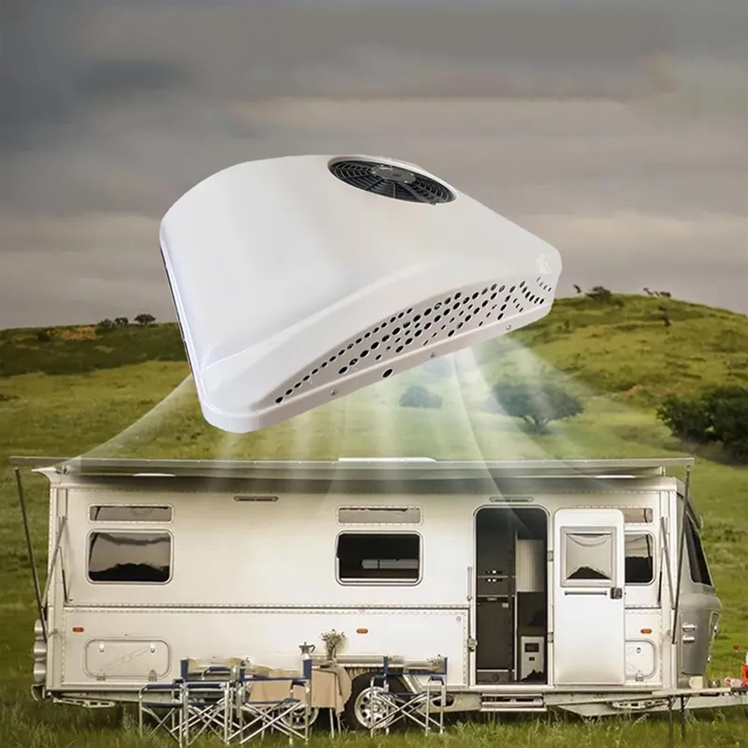 RV Air Conditioner 12V/24V Caravan Rv Truck Parking Electric Battery Powered,Heating and Cooling Combined Air Conditioner with Heater Unit,for Buses（12v）