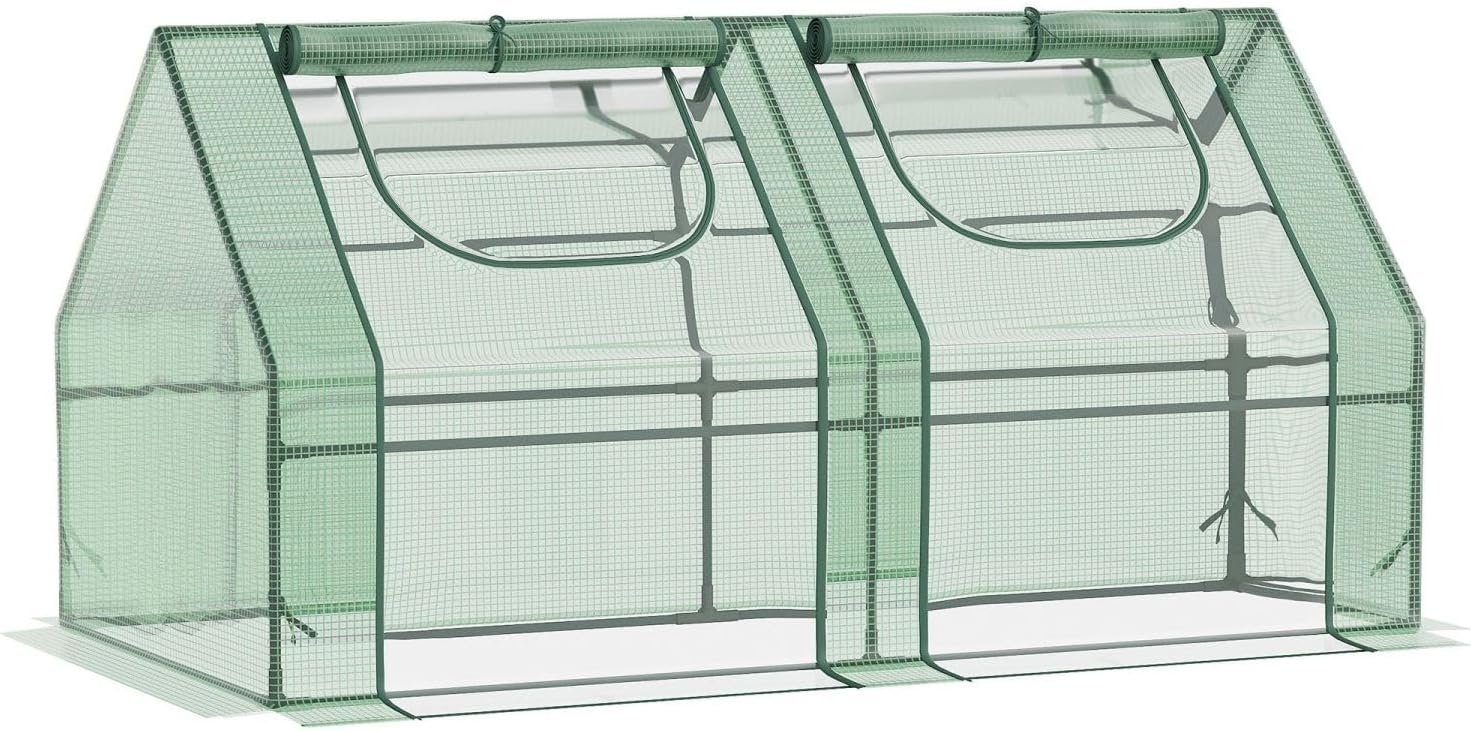 Portable Greenhouse, Extend Growing Season, 6'x3'x3' Garden Greenhouse with 2 PC Covers