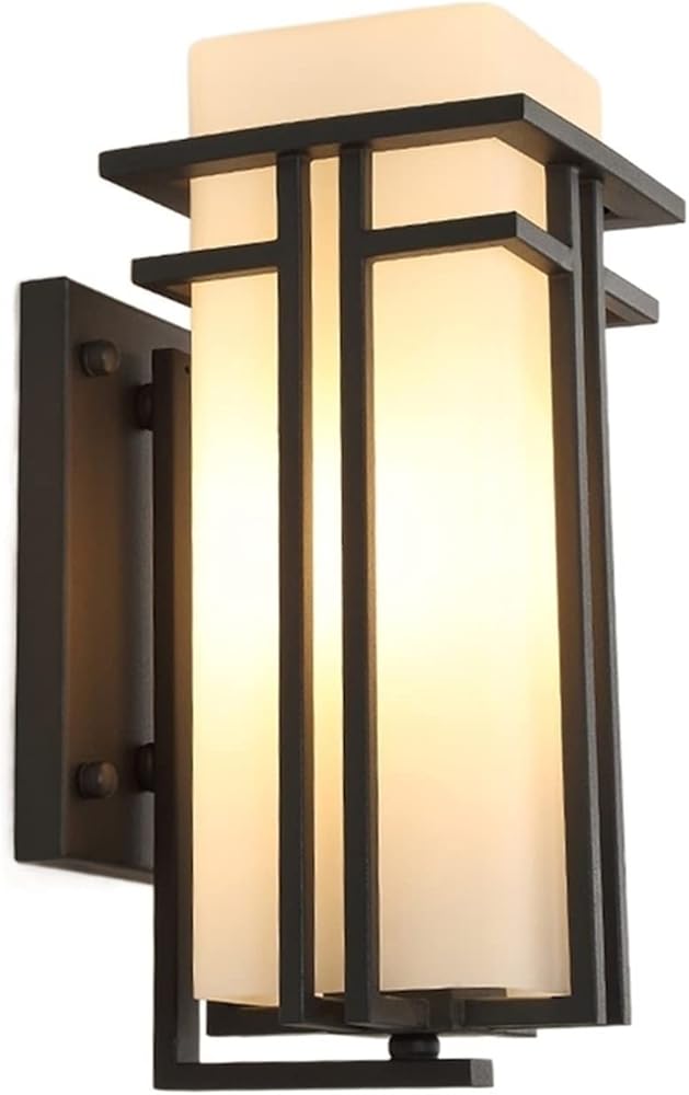 Wall Lamps Sconces Chinese Outdoor Wall Lamp Waterproof Courtyard Landscape Wall Sconce Lantern Aluminum Glass Seal Design E27 Wall Light Exterior Terrace Balcony Aisle Doorway Lighting Fixture Indoor