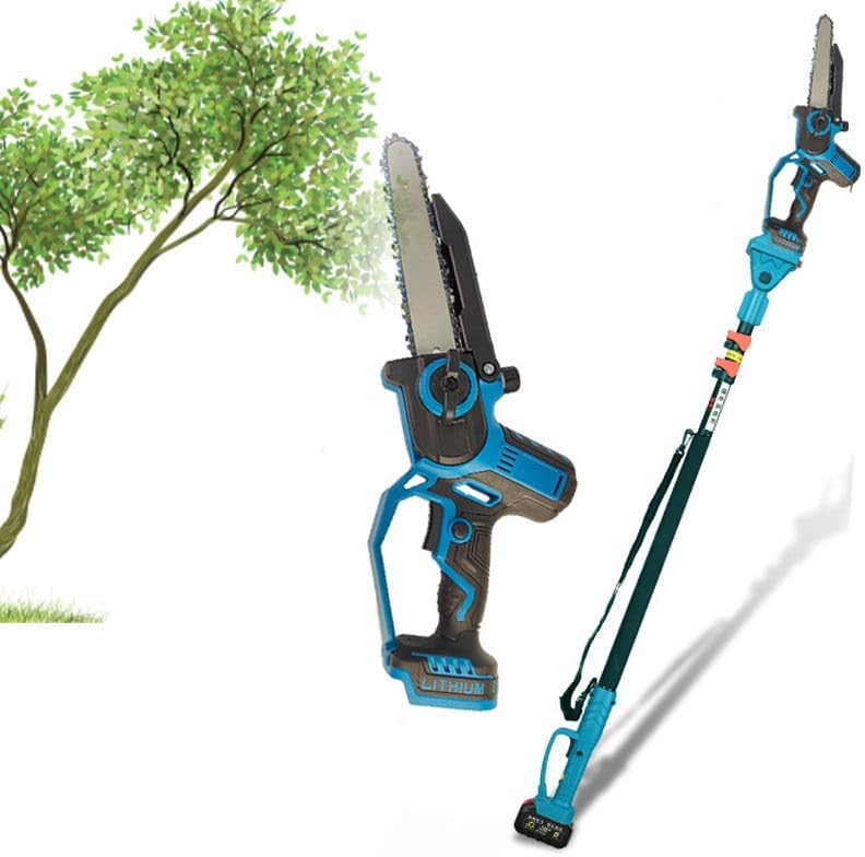 Cordless Pole Saw, Brushless Mini Chainsaw Cordless with Pole, 2 Pack 21V 4.0Ah Battery Powered Pole Saws for Tree Trimming, 15ft Reach Electric Saw for Trees with Pole