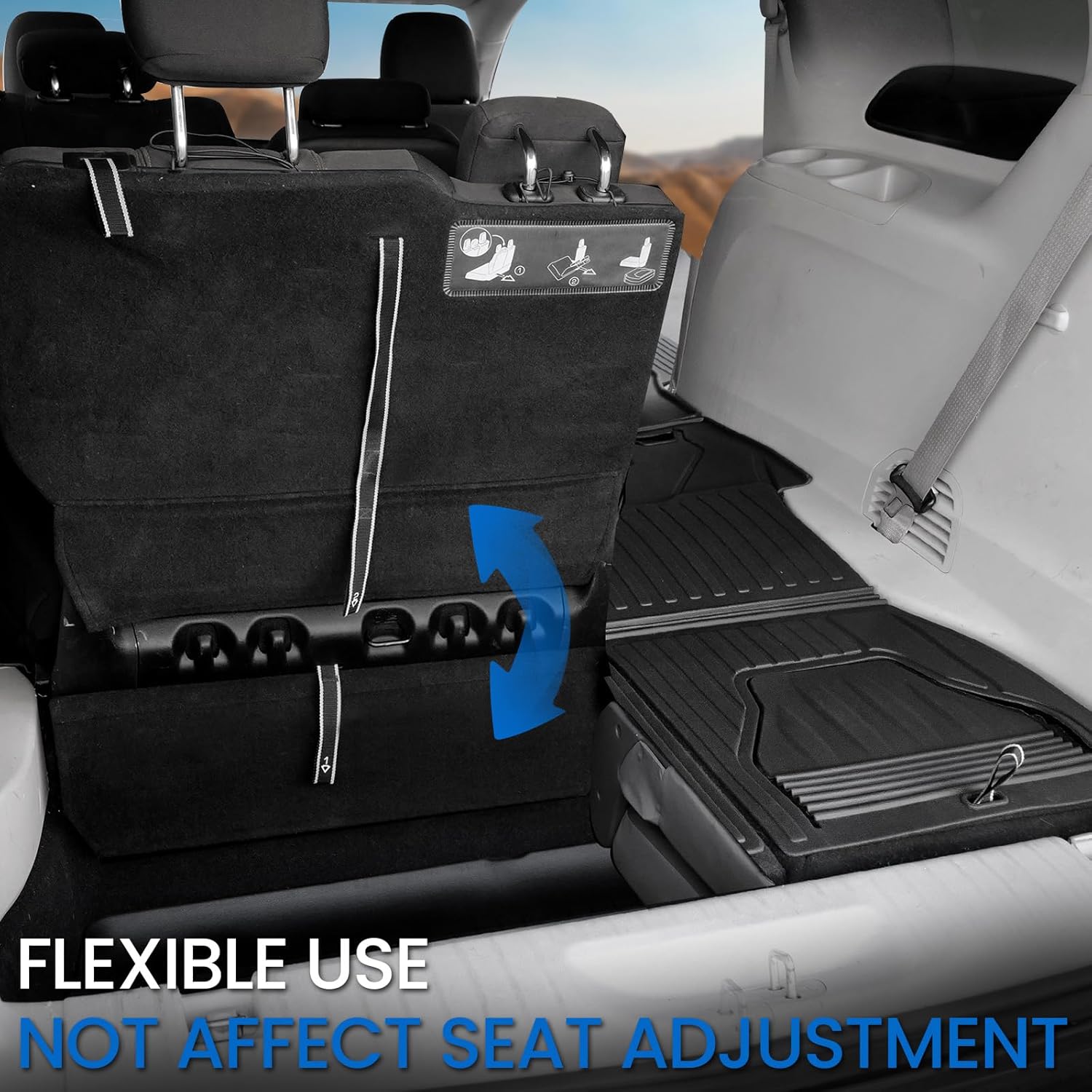 Cargo Mat for Stowed 3rd-Row Seating Compatible with Chrysler Pacifica 2017-2025 2026 7/8 Seats(Only Gas), Fit Voyager 2020-2025, All Weather TPE Cargo Liner Trunk Mat Accessories