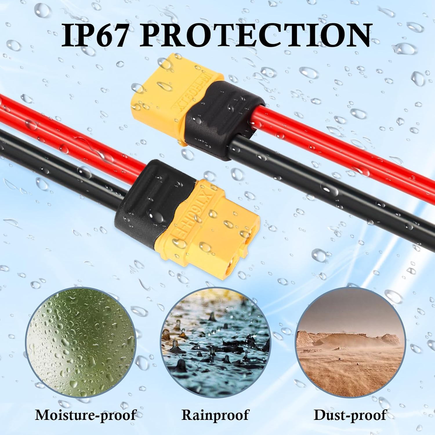 XT60 Extension Cable 10AWG 40FT XT60 to XT60 Cable with Male to Female Connector for Portable Power Station Solar Panel RC Battery