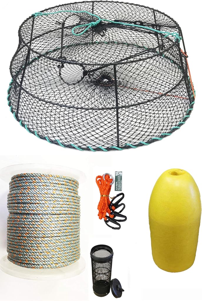 KUFA Sports Tower Style Vinyl Coated Prawn Trap with Prawn Trap Accessory Combo (CT78+PHL1+HA2)