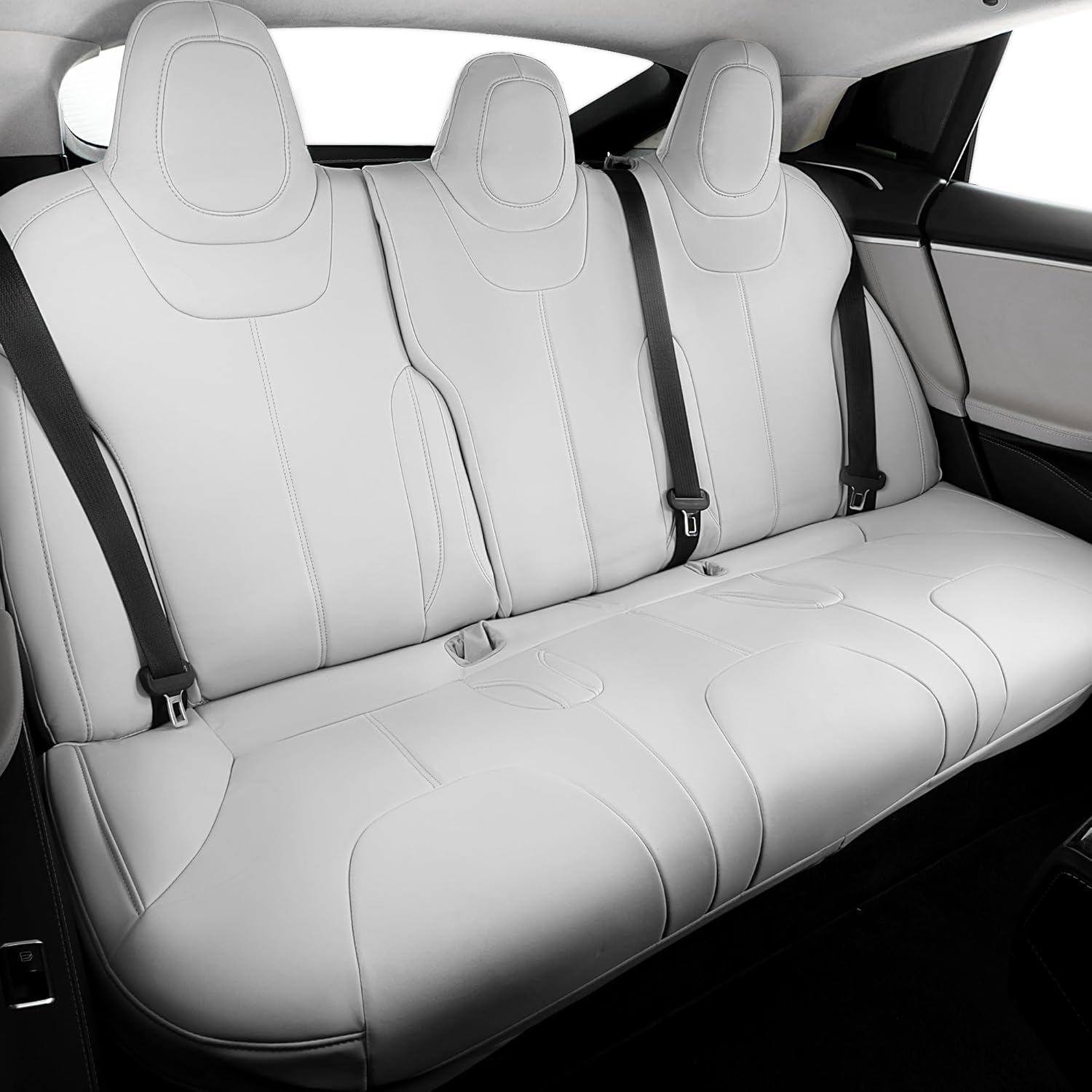 FREESOO Customized Seat Cover for Tesla Model S 2015 2016 5 Seats Performance Dual Motor 75/ 75D/ 70D/70/60/60D/ 85D/ P85D/ 90D/ P90D/ P100D Accessories White