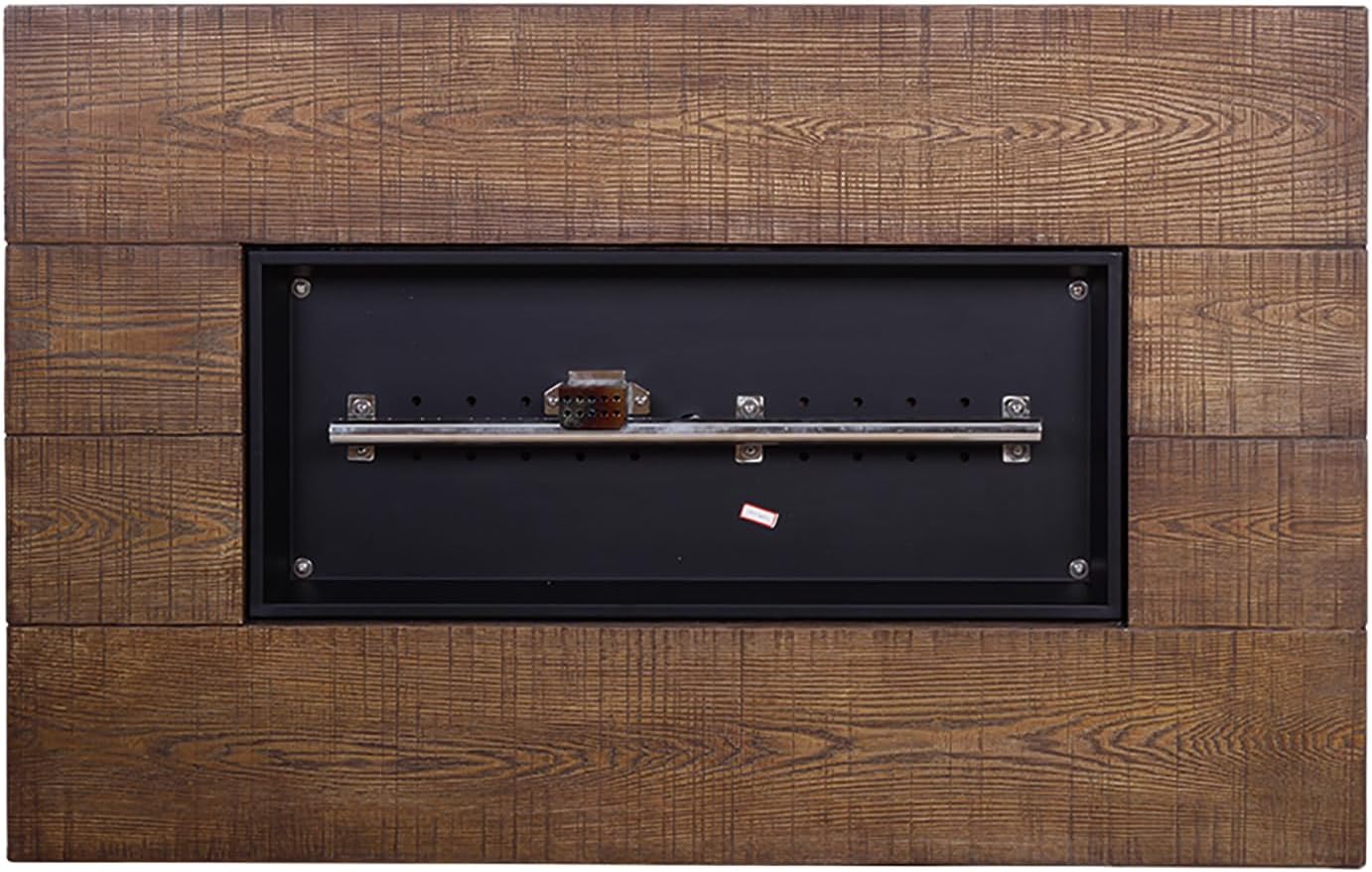 Best Choice Product 50,000 BTU Rectangle Fire Pit Table, Faux Woodgrain Top and Faux Stone Texture Base Propane Gas Fire Table for Outdoor