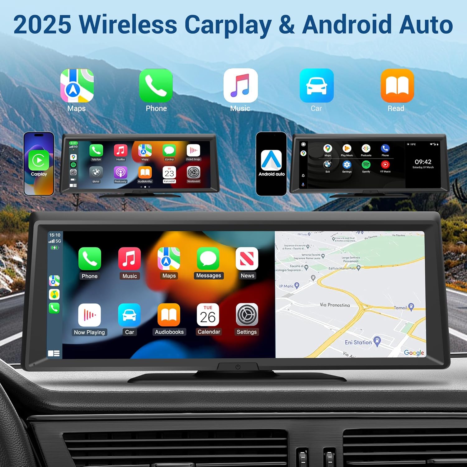 Wireless Portable CarPlay Screen，8.1