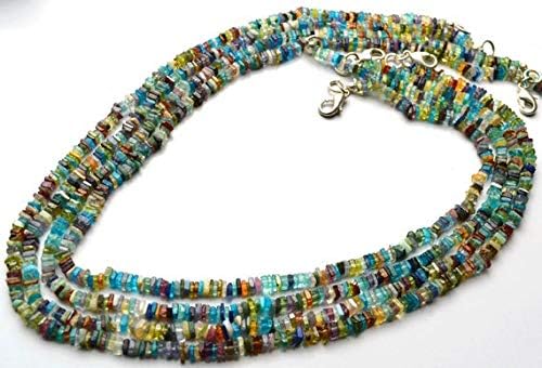 1 strand natural 16 inch stands extremely super finest, multi color multi stone square chips shape smooth beads shape 2.5 to 3 mm