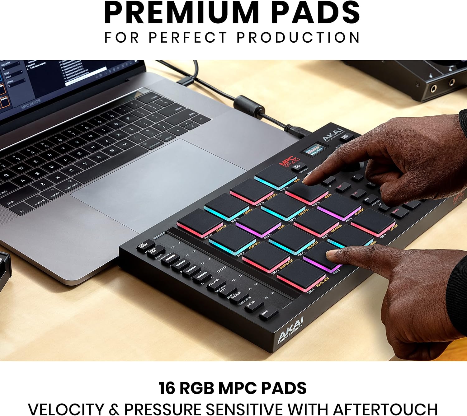 Akai Professional MPC Studio MIDI Controller Beat Maker with 16 Velocity Sensitive RGB Pads & Professional MPK Mini Plus - USB MIDI Keyboard Controller