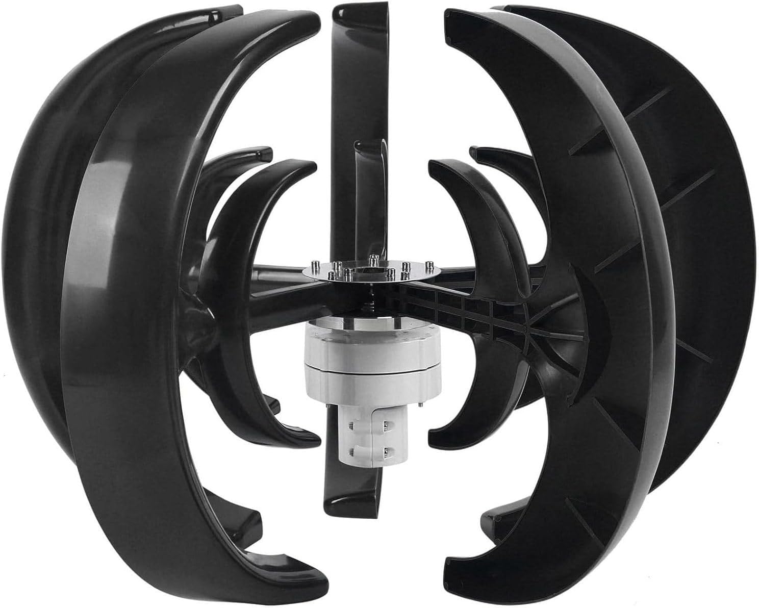 High Efficiency Vertical Axis Wind Turbine Kit for Home, 12V/24V Compact Wind Generator for Renewable Energy, Small Black Turbine, Eco-Friendly Power Solution