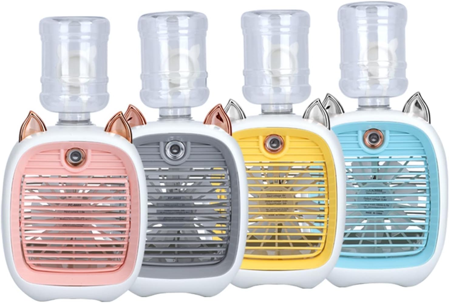 Humidifiers for Bedroom 1200/2400mAh Air Conditioner Portable Camping Fan Rechargeable Spray Cooling Cute Air Humidifier Fan Outdoor Home Humidifier for Home (Color : 1200mAh Pink)