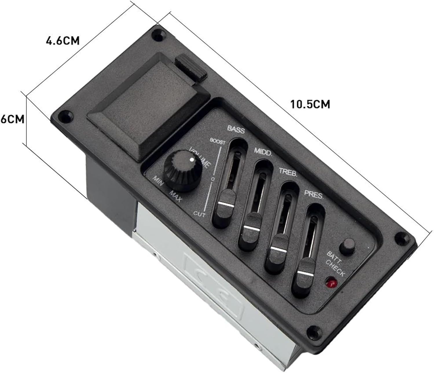 acoustic guitar pickup kit 10pcs 4 Band Acoustic Guitar Preamp Amplifier EQ Pickup Acoustic Guitar Amplifier Preamps Flat Side
