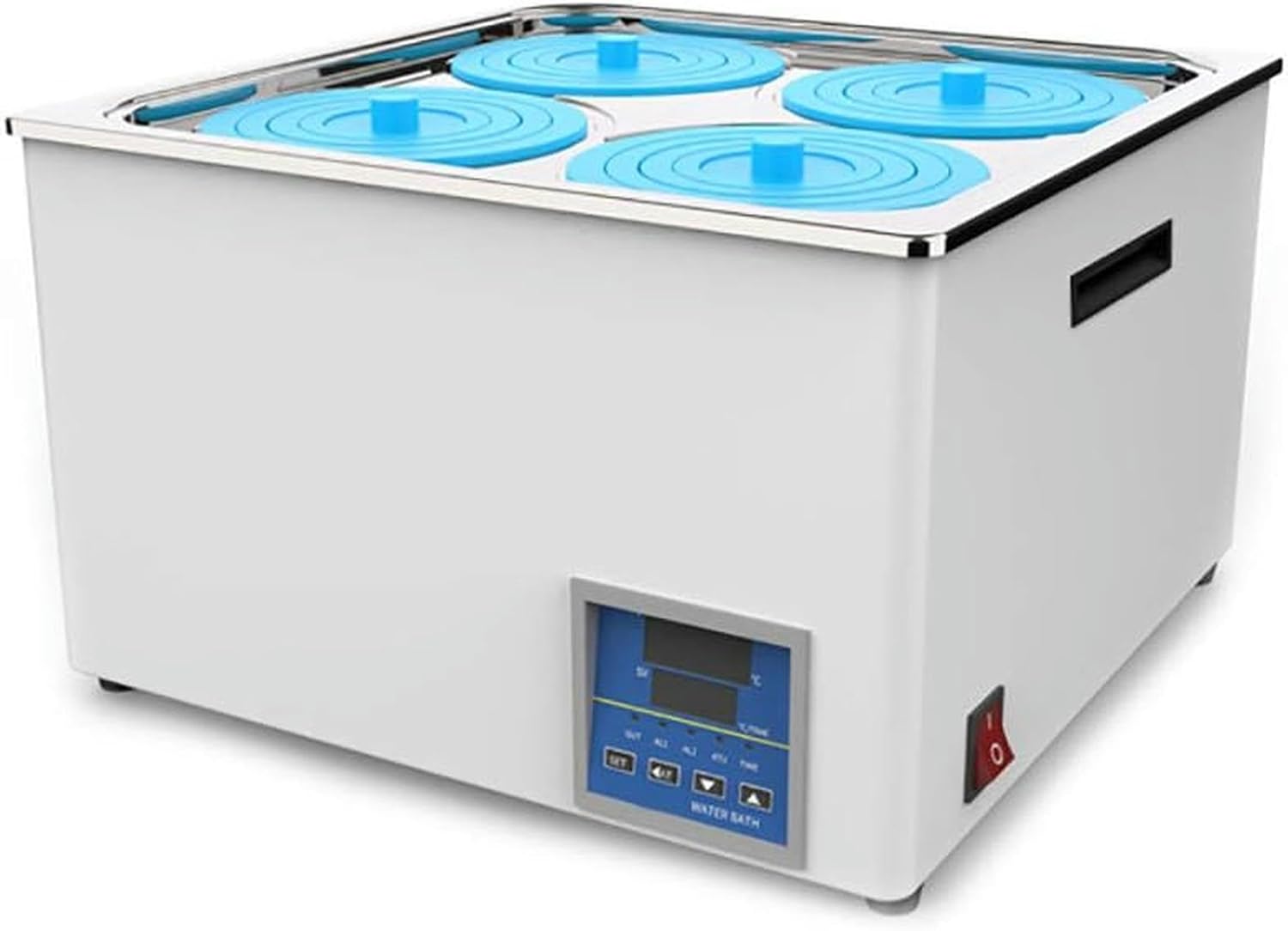 Lab Water Bath, Digital Thermostat Water Bath, Stainless Steel 4 Hole Electric Heating Thermostatic Water Bath Lab Equipment, Rt to 100°C, Timing Function