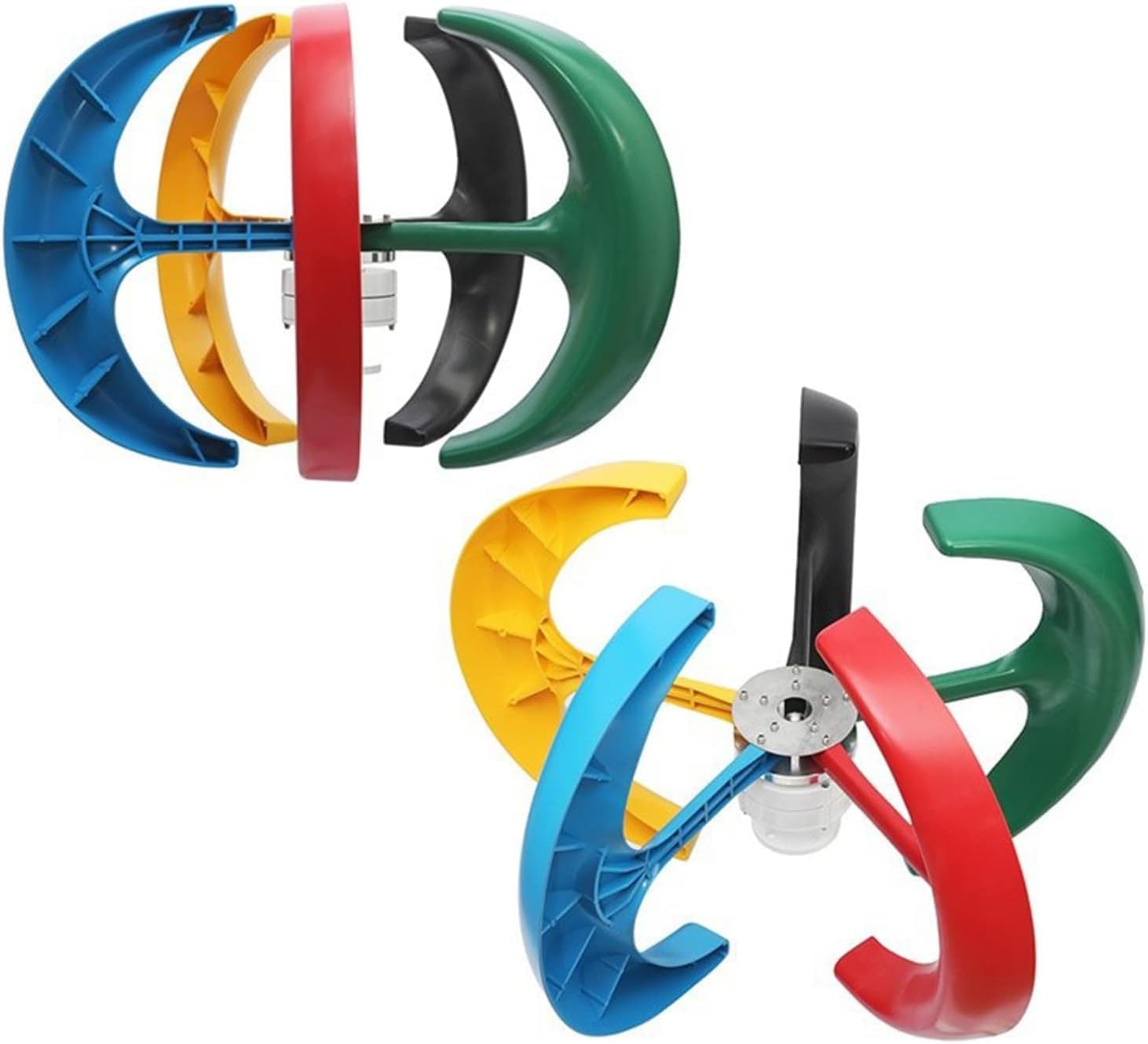 CHRISK 6000W Wind Turbine Generator, 5 Blades Wind Turbine Lanterns Generator Vertical Axis Wind Power, 3 Phase Permanent Magnet Generator