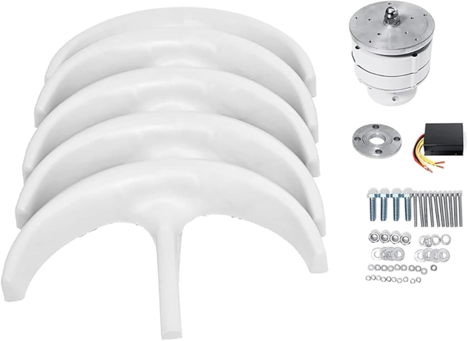 8000W 5 Blades 12V 24V 48V Vertical Axis Wind Turbine with Controller,Wind Speed of 2/S to Start, for Home Use No Noise Small Wind Turbine Generator